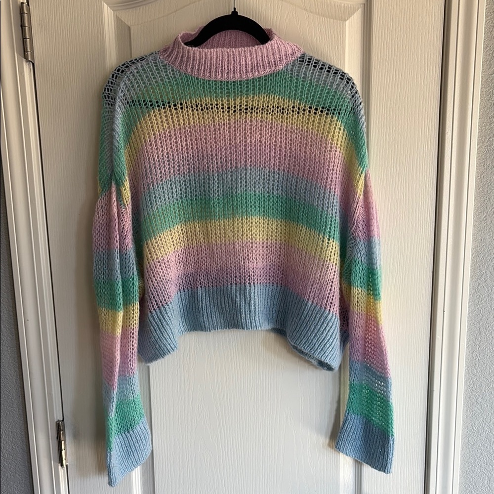 Lazy Oaf pastel rainbow knit sweater